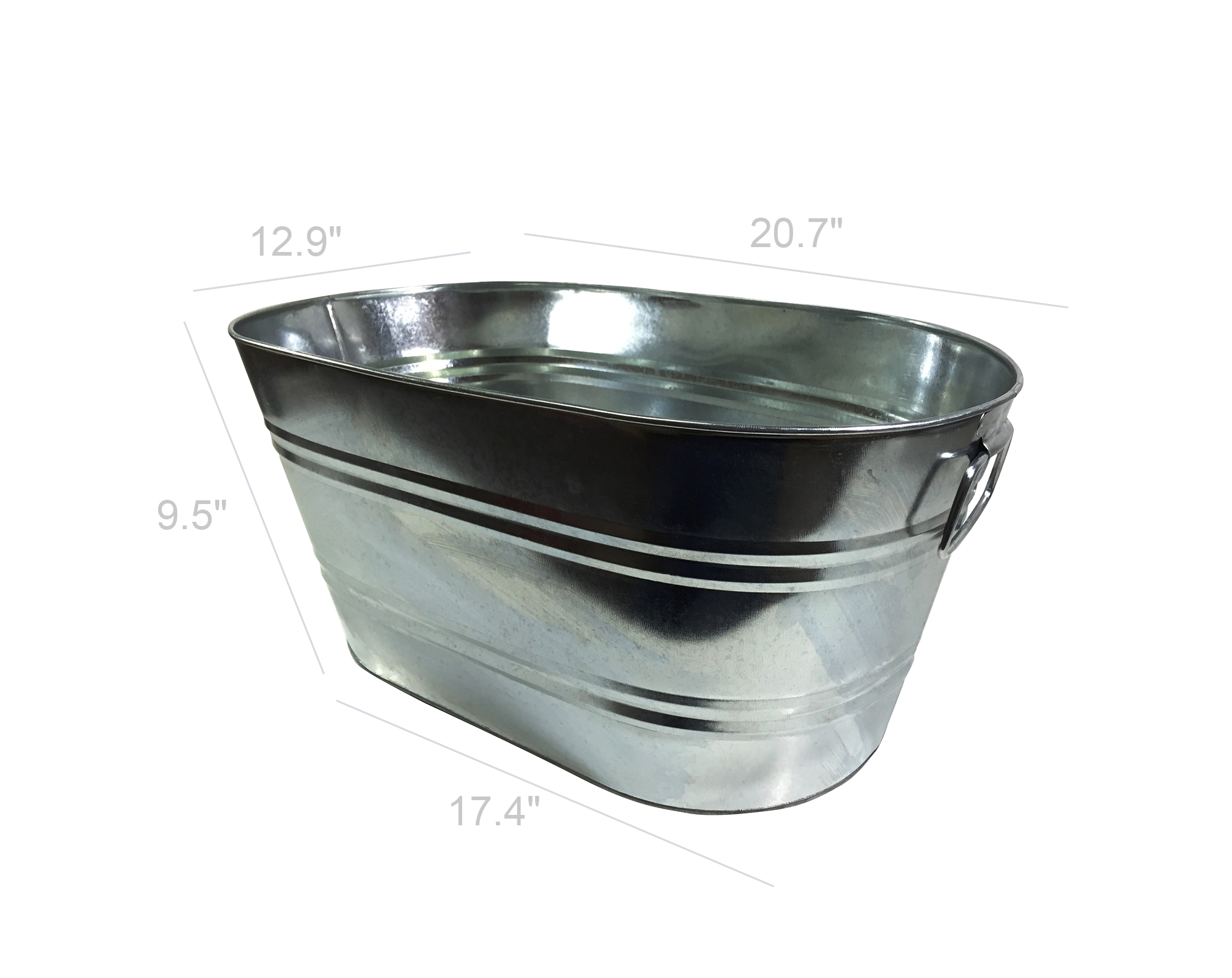 Galvanized Metal Ice Bucket Beverage Beer Drink Party